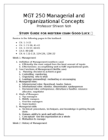 Bus 250 - Study Guide