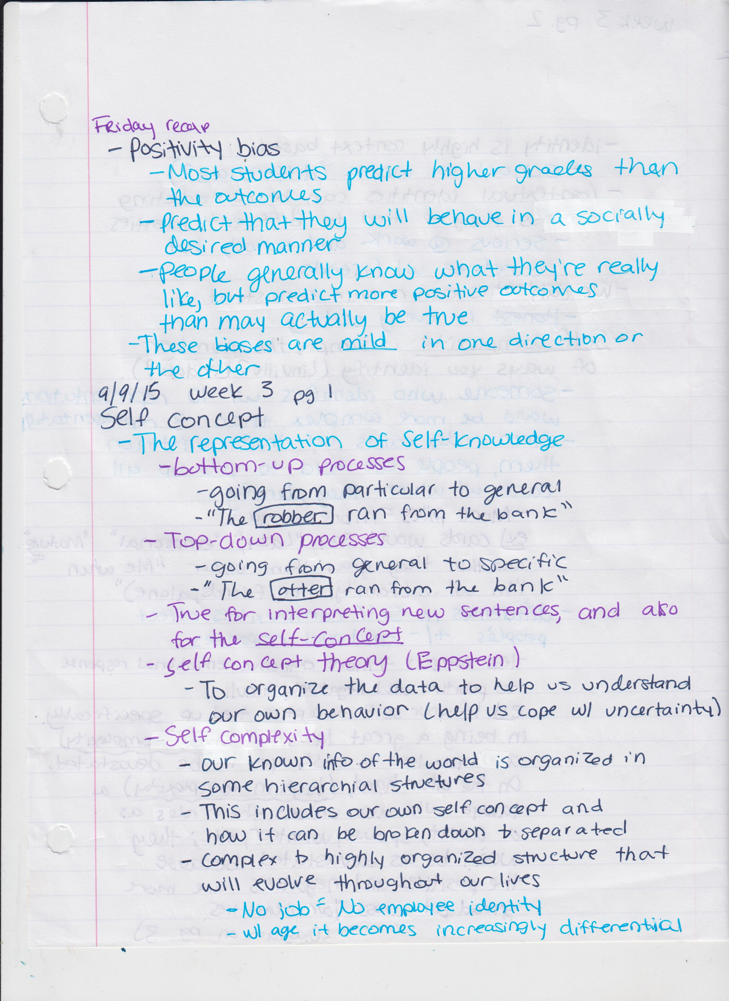 Psych 353 - Class Notes - Week 2