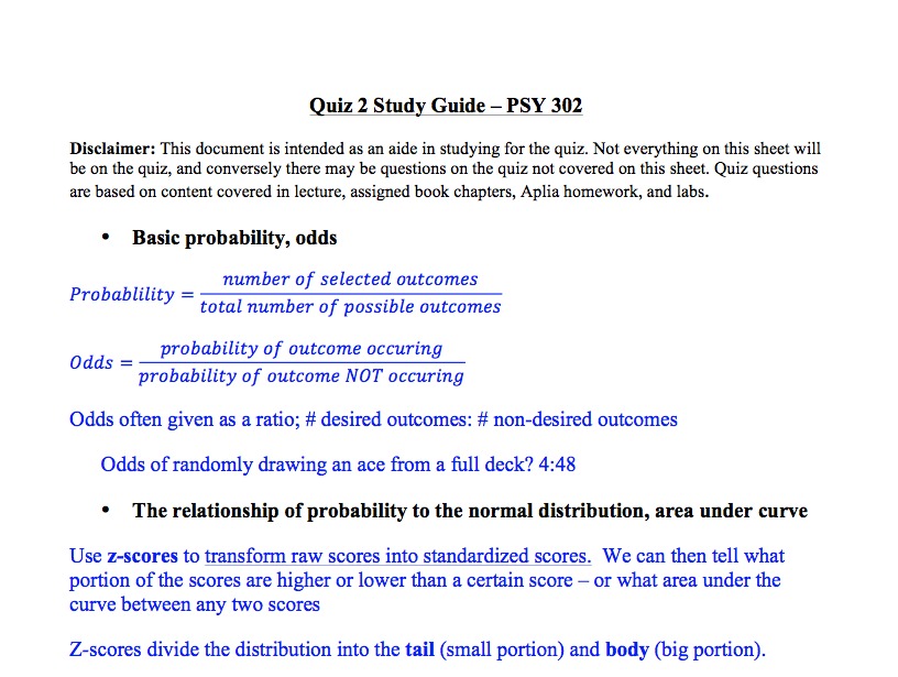 What are the formulas for basic probability?