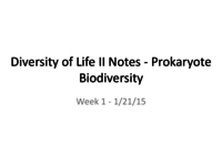 EFB 211 - Class Notes - Week 2