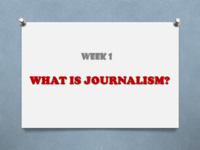 What is the main component of Journalism?