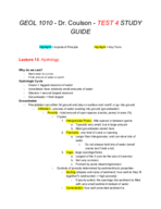 GEOL 1010 - Study Guide