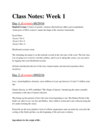 BIOL 1010 - Class Notes - Week 1