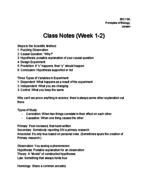 SCI 100 - Class Notes - Week 2
