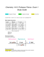 CHEM 1410 - Study Guide