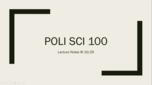 POSC 100 - Class Notes - Week 10