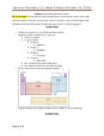 CHEM 121A - Class Notes - Week 10