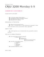 CRJU 3200 - Class Notes - Week 1