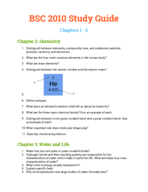 BSC 2010 - Study Guide