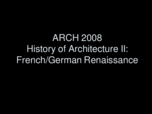 ARCH 2008 - Class Notes - Week 6