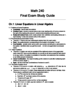 MATH 240 - Study Guide