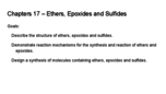 Describe the structure of ethers, epoxides and sulfides.