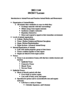 BIO 1144 - Class Notes - Week 8