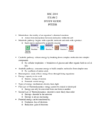 BSC 1010 - Study Guide