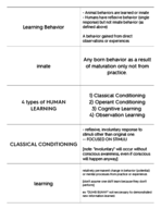 What are the four types of human learning?
