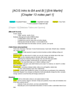 ACIS 1504 - Class Notes - Week 6