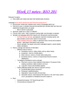 BIO 201 - Class Notes - Week 15