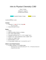 CHEM 360 - Class Notes - Week 2