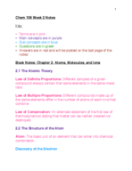 CHEM 109 - Class Notes - Week 2