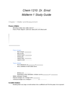CHEM 1210 - Study Guide - Midterm