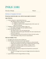 POLS 1101 - Class Notes - Week 6