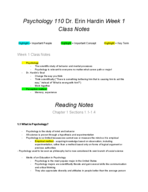 PSYC 110 - Class Notes - Week 1