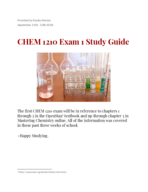CHEM 1210 - Study Guide