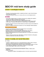 soc 101 - Study Guide - Midterm