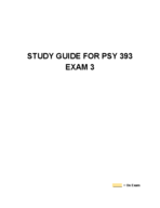 PSY 393 - Study Guide - Final