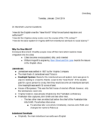 HIST 2110 - Class Notes - Week 2