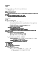 colorado - PSYC 1001 - Class Notes - Week 1