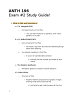 ANTH 196 - Study Guide