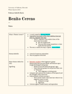 What is benito cereno?
