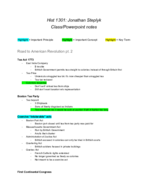 UTA - HIST 1301 - Class Notes - Week 6