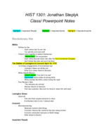 HIST 1301 - Class Notes - Week 6