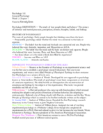 PSYC 101 - Class Notes - Week 1