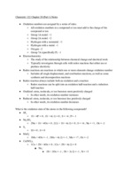 UNLV - CHEM 122A - Class Notes - Week 11