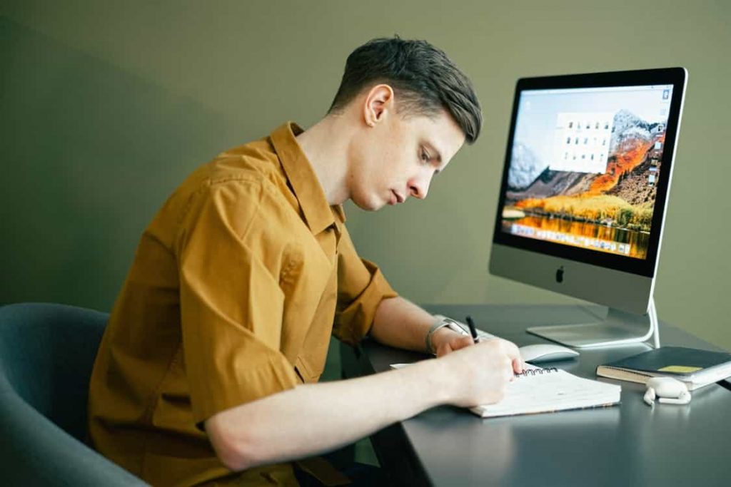 student not staring at screen