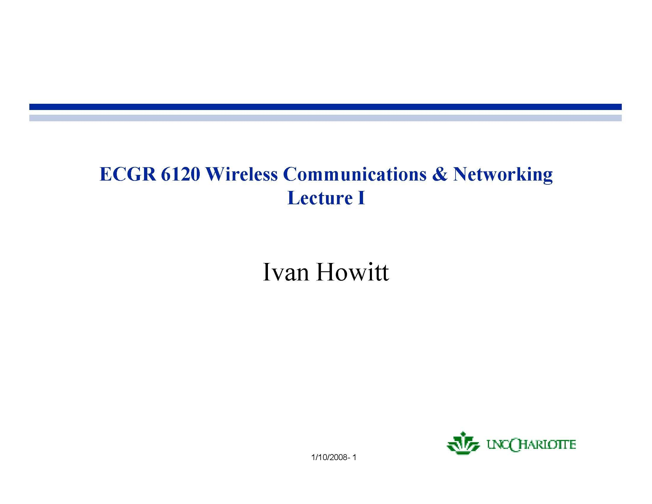 Wireless Comm & Networking