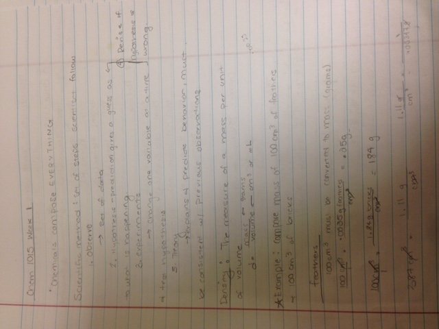First four Weeks of Chemistry 1015