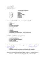 Accounting 151 Review