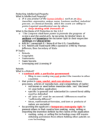 Protecting Intellectual Property: Notes