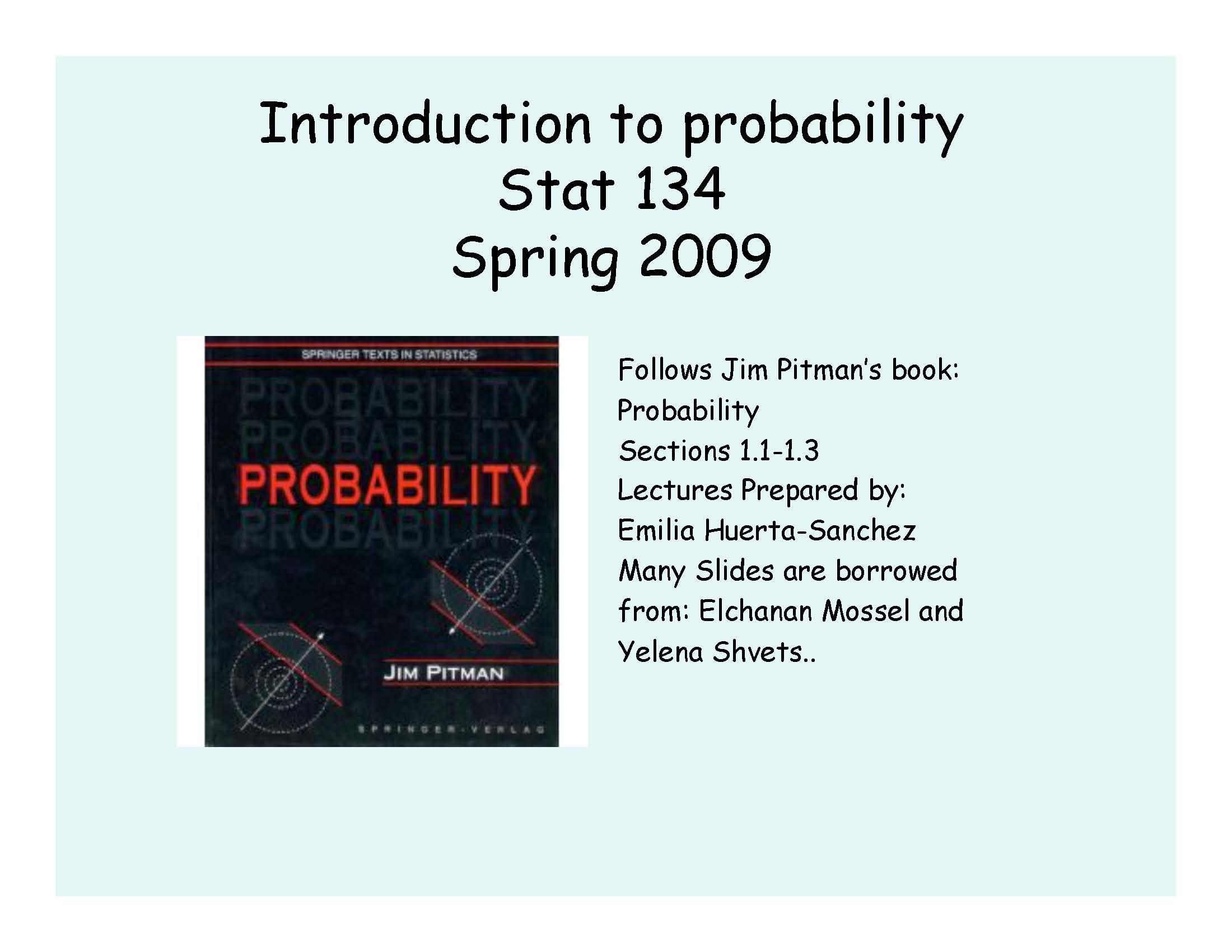 Concepts of Probability