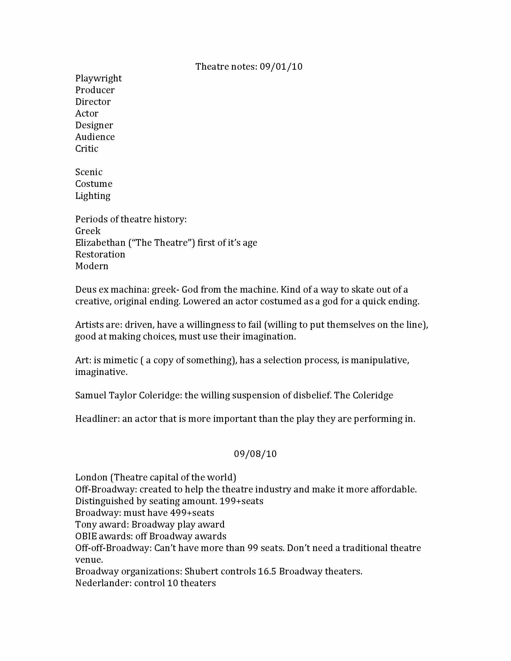 Theatre Appreciation