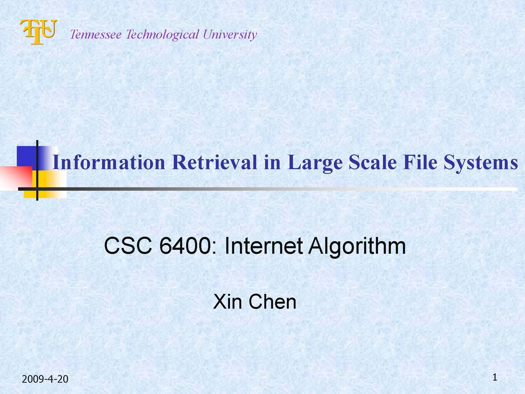 Internet Algorithmics