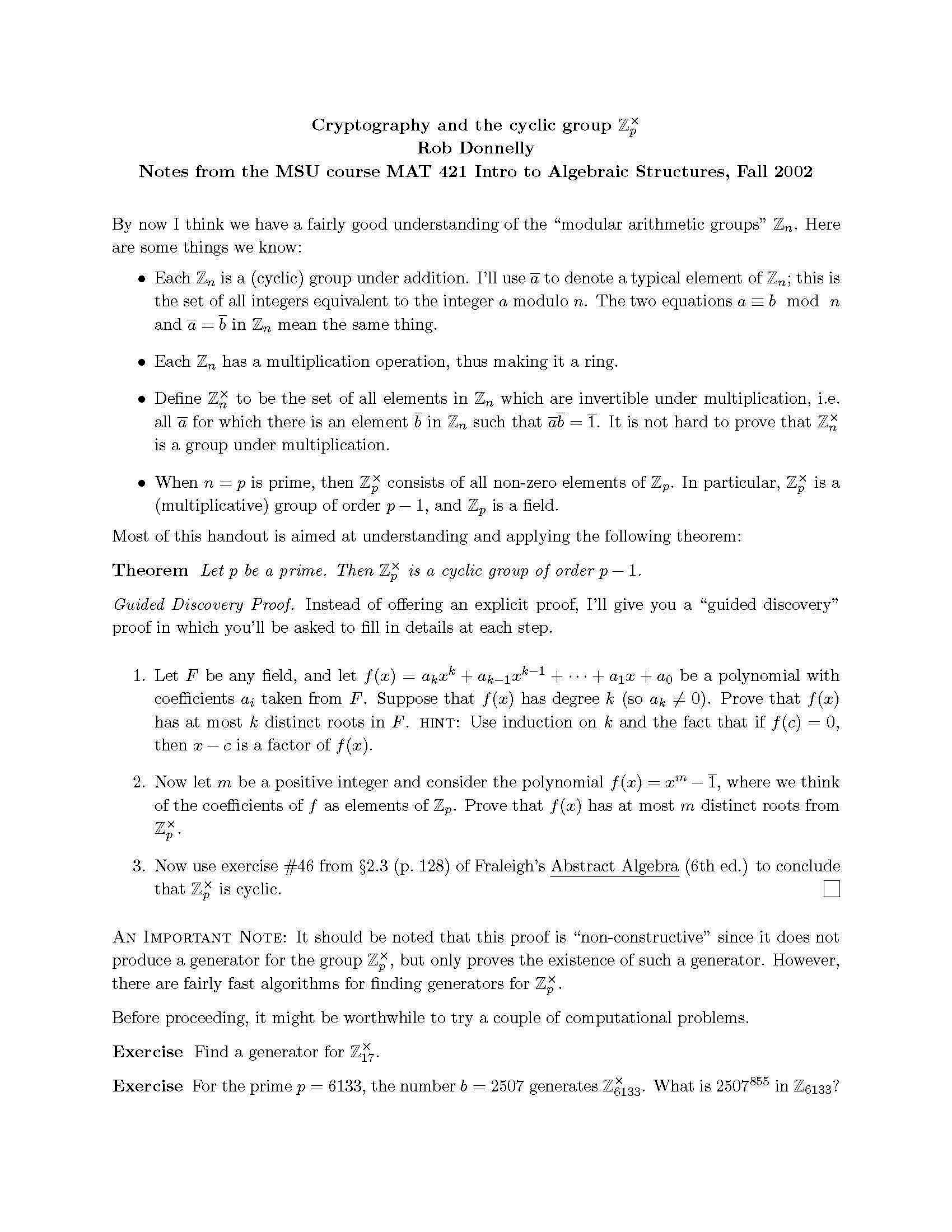 Introduction To Algebraic Structures