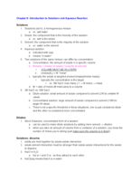 Introduction to Solutions and Aqueous Reaction
