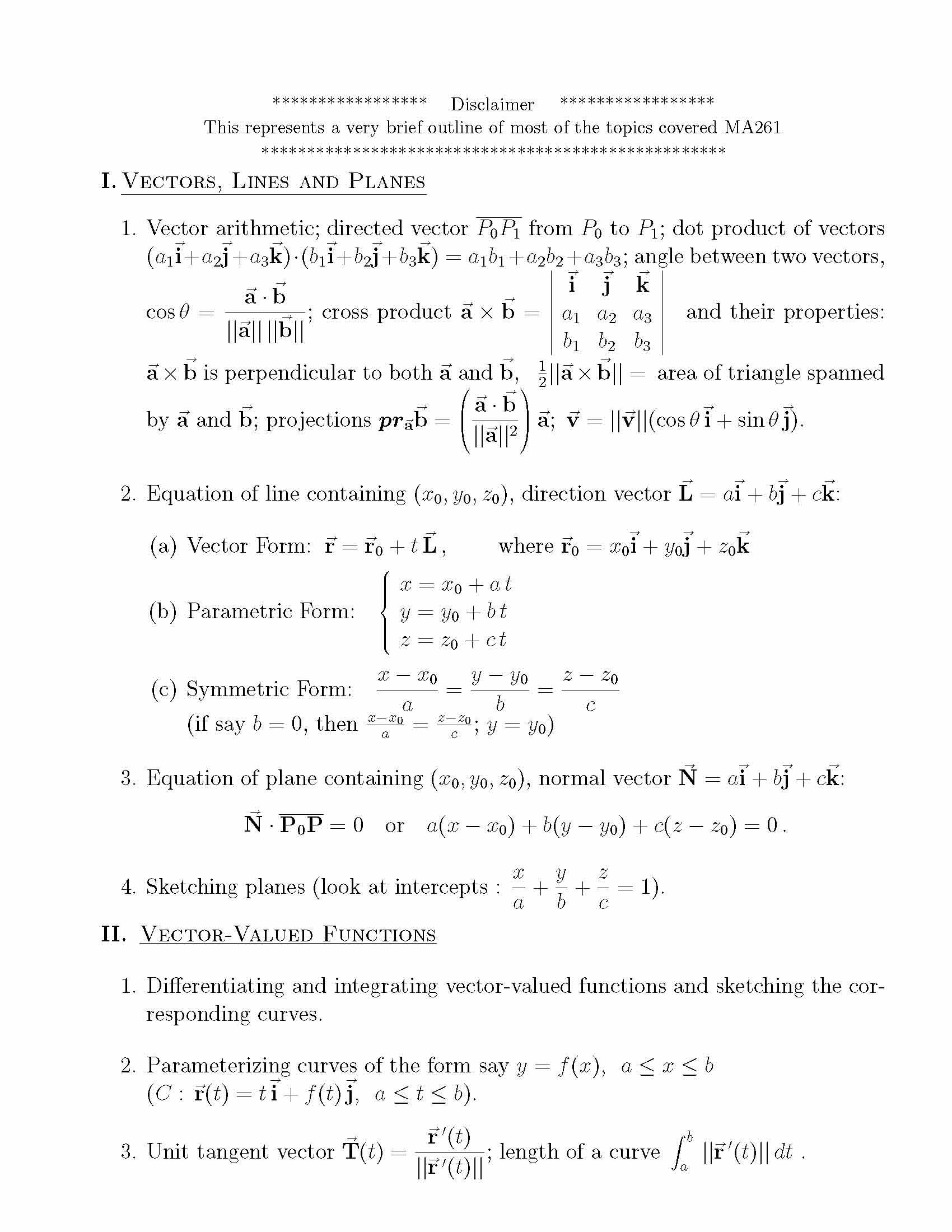 Multivariate Calculus