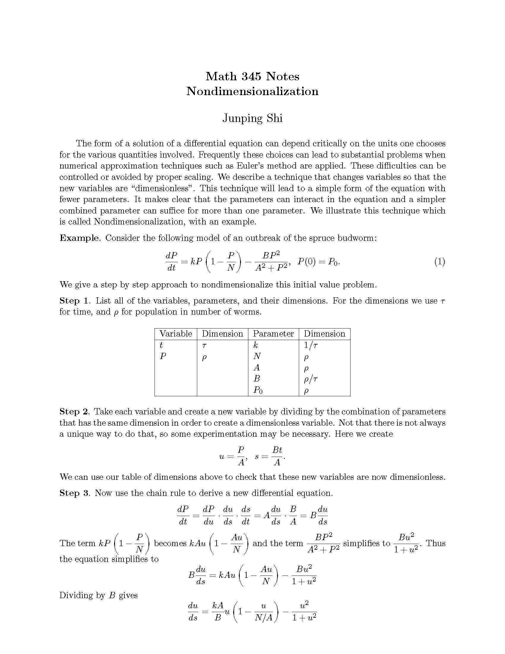 Intro to Mathematical Biology