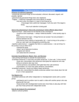 Notes from Lecture 6 - The Subconscious and Unconscious